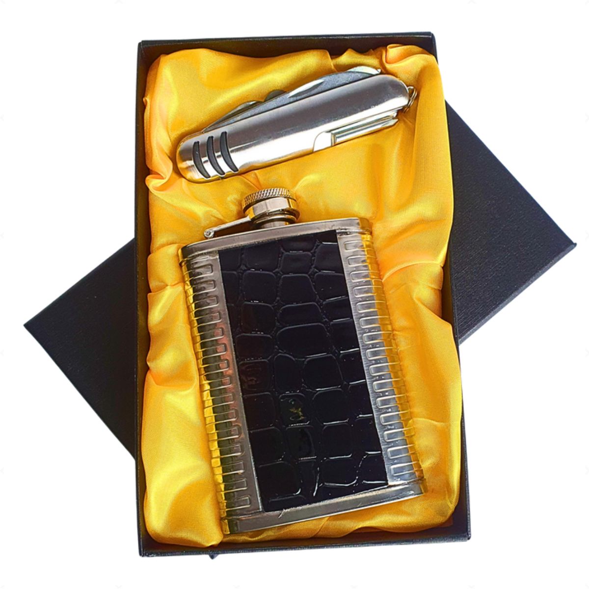 Kit Cantil Preto Inox Com Canivete Multifuncional Kit Cantil Preto Inox Com Canivete Multifuncional